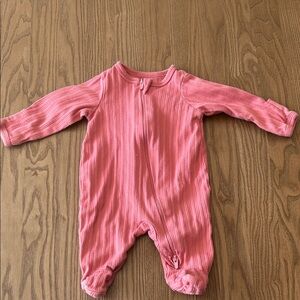 Wonder Nation Pink Ribbed Footie